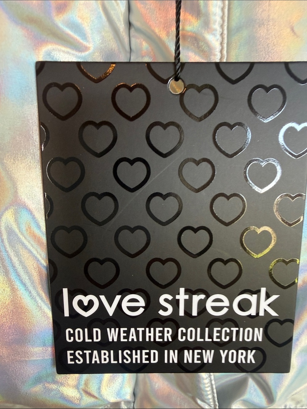 Love Streak Iridescent Silver Puffer Vest - Picture 2 of 3